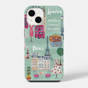 Reisekarte London Paris Iphone 6 plus Hülle iPhone 14 Hülle