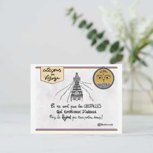 Reisekarte: Macht eure Hindernisse neu Postkarte (Stehend Vorderseite)