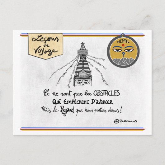 Reisekarte: Macht eure Hindernisse neu Postkarte (Vorderseite)