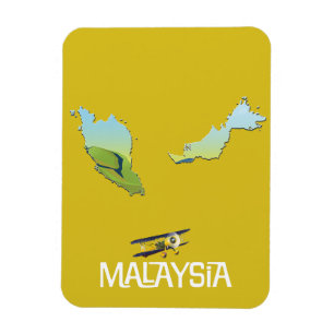 Reisekarte Malaysia Magnet