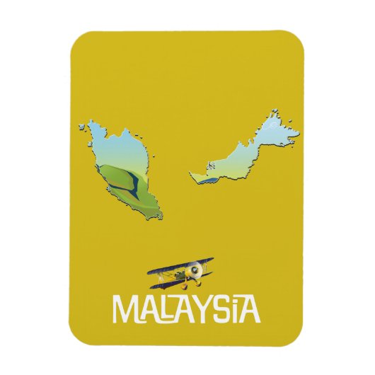Reisekarte Malaysia Magnet (Vertikal)