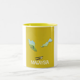 Reisekarte Malaysia Zweifarbige Tasse
