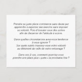 Reisekarte: Nehmt euren richtigen Platz Postkarte (Rückseite)