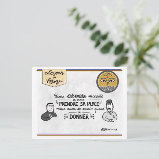 Reisekarte: Nehmt euren richtigen Platz Postkarte (Stehend Vorderseite)