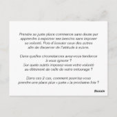 Reisekarte: Nehmt euren richtigen Platz Postkarte (Rückseite)