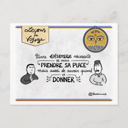 Reisekarte: Nehmt euren richtigen Platz Postkarte (Vorderseite)