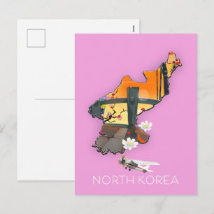 Reisekarte Nordkorea Feiertagspostkarte