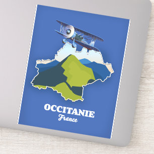 Reisekarte Occitanie Frankreich Aufkleber
