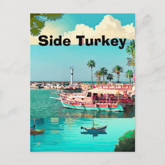 Reisekartenkunst Side, Türkei Postkarten Kunst