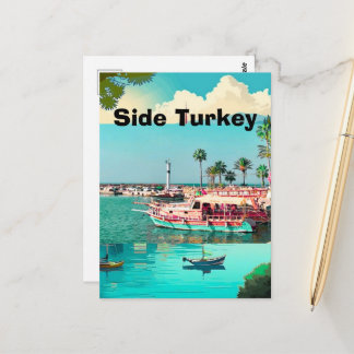 Reisekartenkunst Side, Türkei Postkarten Kunst