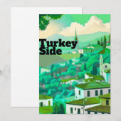 Reisekartenkunst Side, Türkei Postkarten Kunst (Vorne/Hinten)