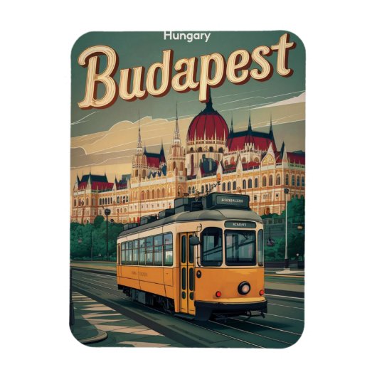 Reisekasse Budapest hungriges Vintages Parlament Magnet (Vertikal)