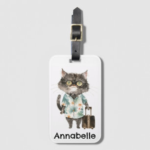 Reisekatze Hawaiian Personalisieren Gepäckanhänger