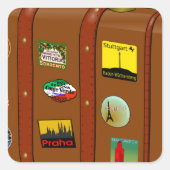 Reisekoffer Quadratischer Aufkleber (Vorderseite)