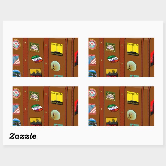 Reisekoffer Rechteckiger Aufkleber (Blatt)