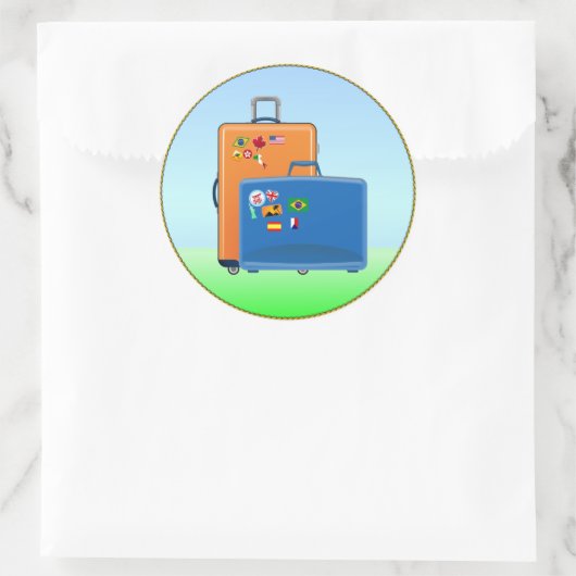 Reisekoffer Runder Aufkleber (Tasche)