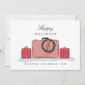 Reisekoffer-Urlaub für Unternehmen Feiertagskarte (Vorderseite)