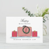 Reisekoffer-Urlaub für Unternehmen Feiertagskarte (Stehend Vorderseite)