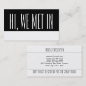 Reisekontaktkarten Schwarz-weiß Telefonnummerkarte (Vorne/Hinten)