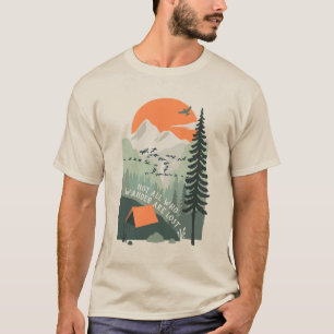 Reisekostenangebot Camping Landschaft Retro Art T-Shirt
