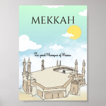 Reisekunstposter der Großen Moschee von Mekka