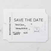 Reiseliebhaber Merke dir das Datum Bordkarte Save The Date (Vorderseite)