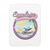 Reiselogo erkunden magnet (Vertikal)