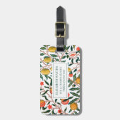 REISELUGGAGE TAG : WILLIAM MORRIS : POMEGRANATE GEPÄCKANHÄNGER (Vorderseite vertikal)