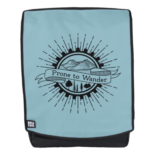 Reiselustiger Wanderer Rucksack (Vorderseite)