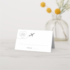Reisemagazin-Herz-Monogramm Platzkarte