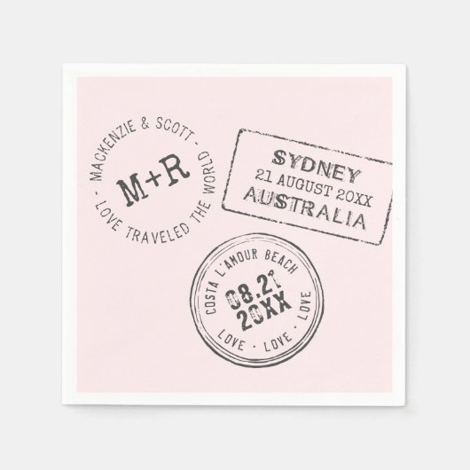 Reisemagazin Personalisiert Passport Briefmarke Ho Serviette (Vorderseite)