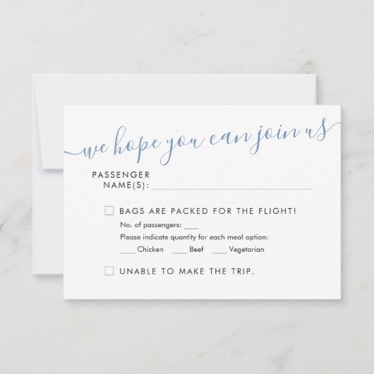 Reisemagazin World Map Blue RSVP Card (Rückseite)