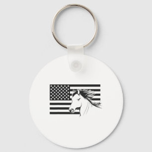 Reisemaschine für Pferde unter amerikanischer Flag Schlüsselanhänger