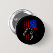 Reisemaschine mit amerikanischer Flagge - Pferdewo Button (Vorne & Hinten)