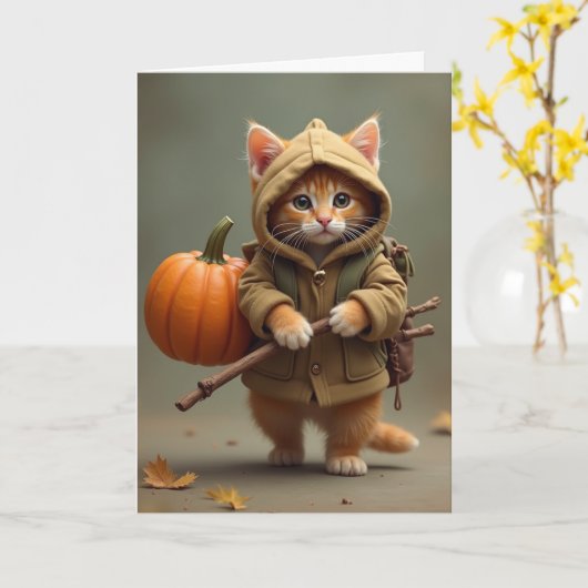 Reisemobil mit Kürbis Karte (Gelbe Blume)