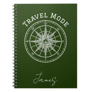 Reisemodus-Typografie, Vintage-Kompass, Minimalist Notizblock