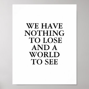 Reisemotivationszitat Minimal Schwarz Pinselstrich Poster