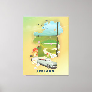 Reisemposter für Irland Leinwanddruck