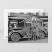 Reisemusiker, komisches Fahrzeug, 1929 Postkarte (Vorne/Hinten)