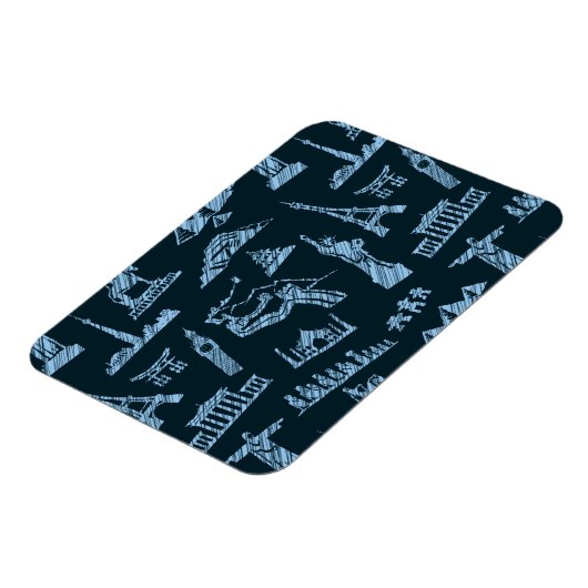 Reisemuster in der Blues Muster Magnet (Linke Seite)