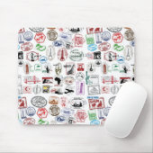 Reisemuster mit Stempeln Mousepad (Mit Mouse)