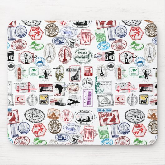 Reisemuster mit Stempeln Mousepad (Vorne)