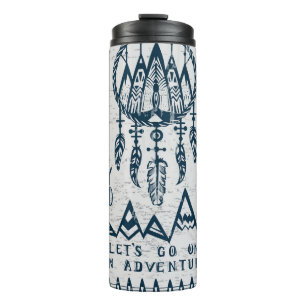 Reisen Abenteuer Vintages Set. Thermosbecher
