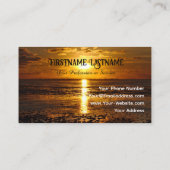 Reisen Agent dramatisch Himmel Strand Sonnenunterg Visitenkarte (Rückseite)