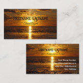 Reisen Agent dramatisch Himmel Strand Sonnenunterg Visitenkarte (Vorne/Hinten)