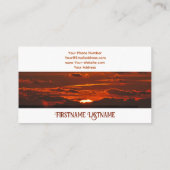 Reisen Agent dramatisch Himmel Strand Sonnenunterg Visitenkarte (Rückseite)