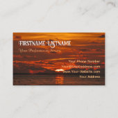 Reisen Agent dramatisch Himmel Strand Sonnenunterg Visitenkarte (Rückseite)