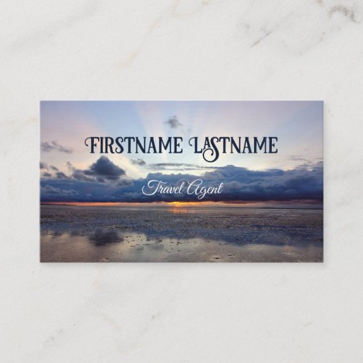 Reisen Agent dramatisch Himmel Strand Sonnenunterg Visitenkarte (Vorderseite)