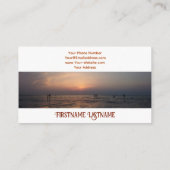 Reisen Agent dramatisch Himmel Strand Sonnenunterg Visitenkarte (Rückseite)