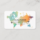 Reisen Agent Weltkarte Urlaub Wasser Aquamariner S Visitenkarte (Vorderseite)